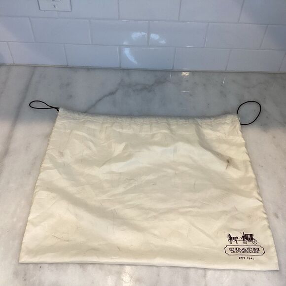 Coach Cream Dust Bag with Black Drawstring Dust Bag - Picture 1 of 7